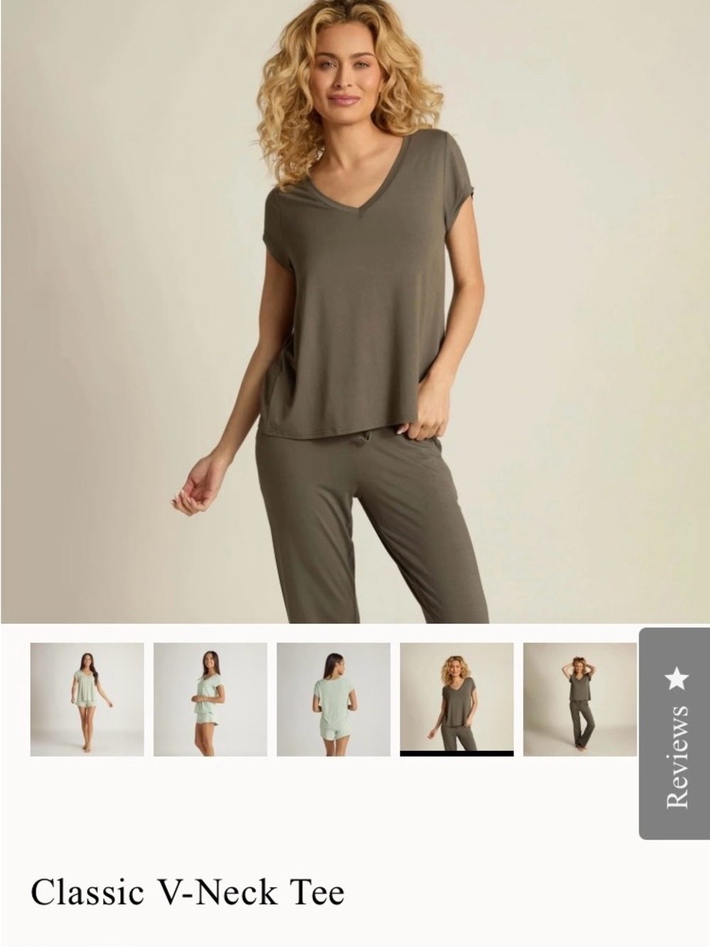 Faceplant Dreams Classic V-Neck Tee Bamboo Loungewear Set Size L